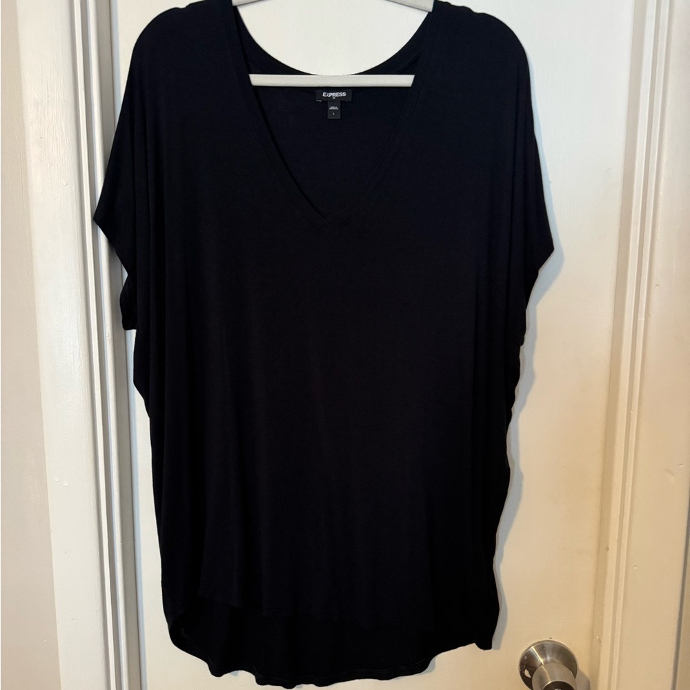 Express Black Short Sleeve Oversized Top size large